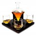 Jarra de whisky Diamond de 0,75 litros con 4 vasos y soporte de madera