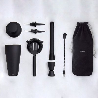 Set de cóctel negro 7 piezas